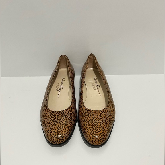 Salvatore Ferragamo Shoes - Salvatore Ferraganno Boutique Made in Italy Shiny Cheetah Print flats size 8.5